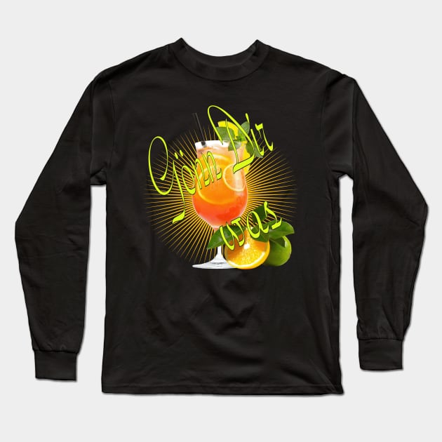 Spruch gönn dir was cocktail orange Party Urlaub Long Sleeve T-Shirt by MyRedBlack